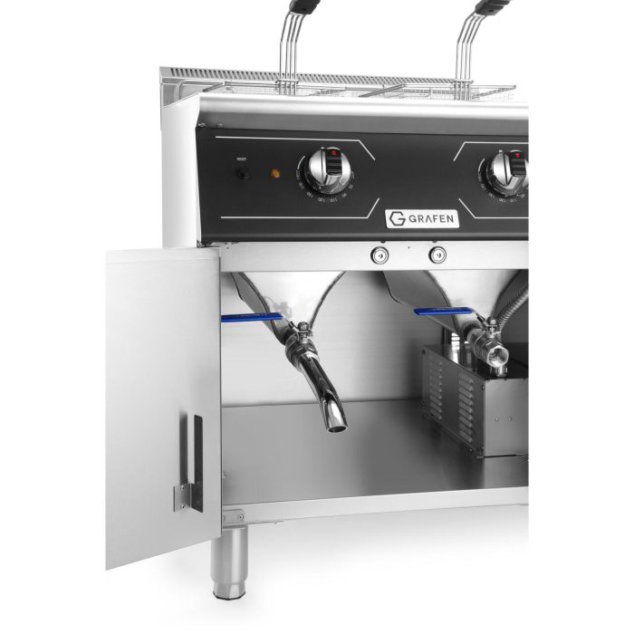 Friteuza electrica dubla cu spatiu de depozitare,2x24L,24kw, 400V, 700x700x(H)850+90 mm - Image 5