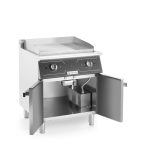 Grill electric mixt cu spatiu de depozitare, 1/3 striat, 2/3 neted, 9kw, 400V, 700x700x(H)850+90 mm - Image 3