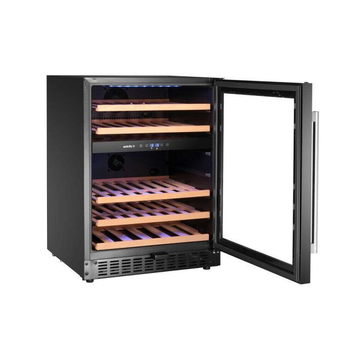 Racitor de vin, 2 zone, 44 sticle, Arktic, negru, 570x595x(H)820mm - Image 2