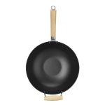 Wok cu maner din lemn Ø 32 cm (H) 100mm otel carbon - Image 4