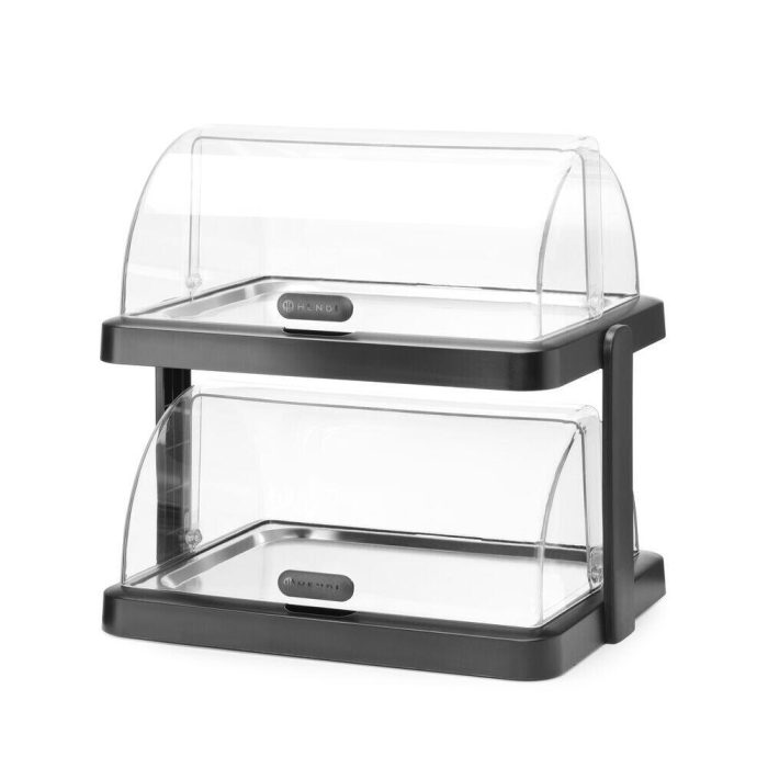 Set 2 tavi servire suprapuse pe 2 nivele cu 4 elementi racire si capace rolltop, Hendi, 44x32x(H)44 mm. - Image 3