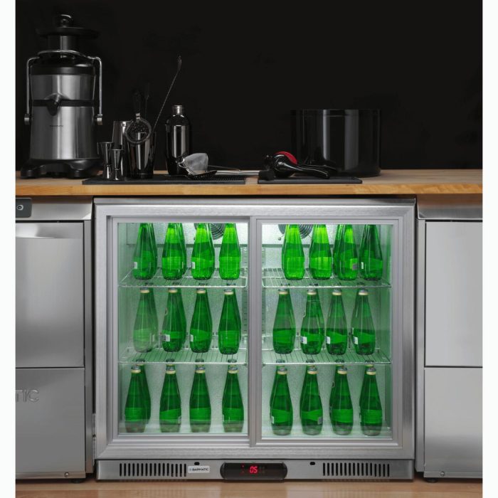 Vitrina frigorifica pentru bar Candour de 198 l cu usa dubla, otel inoxidabil, Barmatic - Image 7
