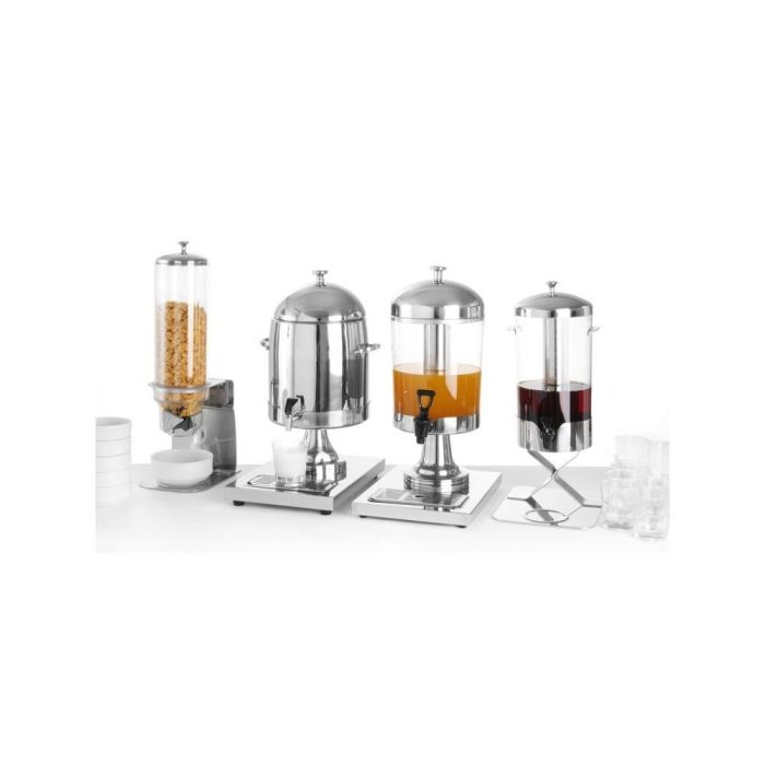 Dispenser profesional pentru suc 5 litri, sistem racire cu cuburi gheata, corp inox, cuva policarbonat, robinet anti-picurare, Hendi, 28x22x(H)51 cm - Image 2