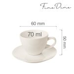Ceașcă elegantă cu farfurioară pentru espresso , Fine Dine, Crema 70 ml - Image 2