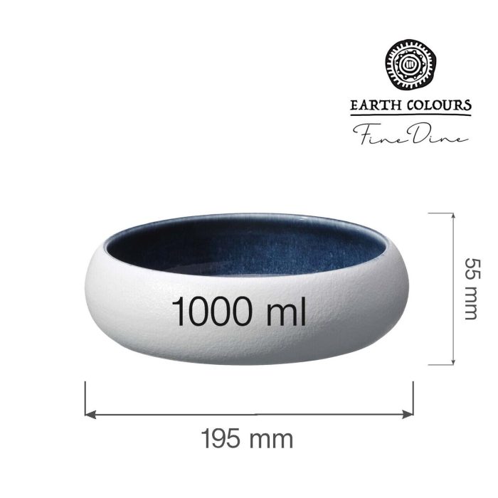 Bol Goro White Blue 195 mm, 1000 ml Fine Dine - Image 2