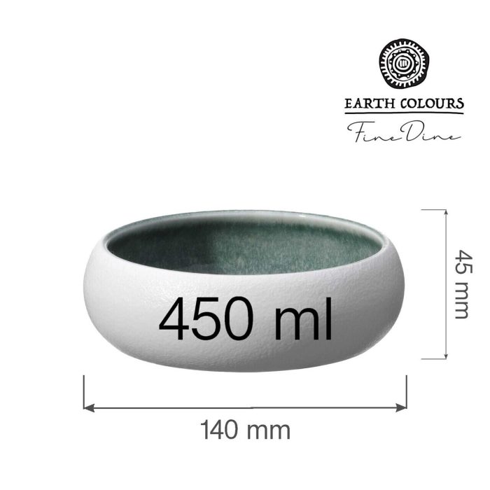Bol Goro White Green 140 mm, 450 ml Fine Dine - Image 2
