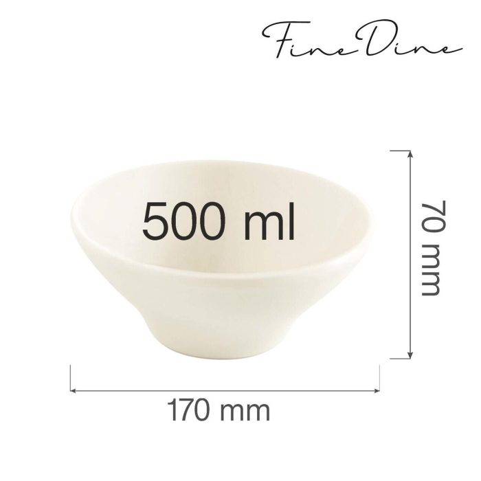 Bol conic Fine Dine, Crema 500 ml, 160 x 64 mm - Image 2