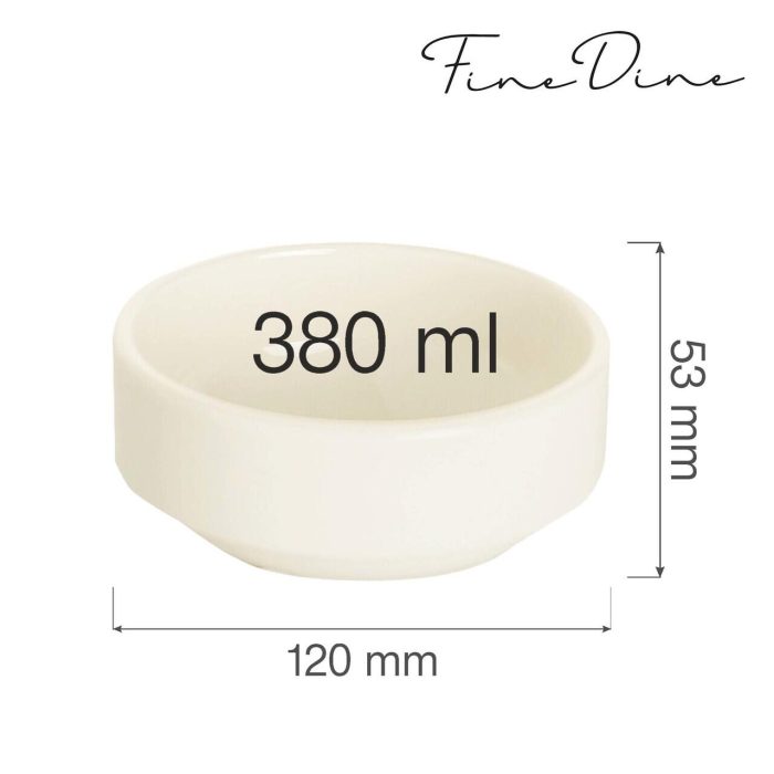 Bol stivuibil Fine Dine, Crema 380 ml, 120 mm - Image 2