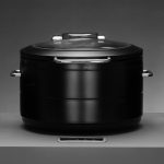 Incalzitor cu inductie rotund cu capac din sticla De Luxe Black, 9l Fine Dine - Image 5