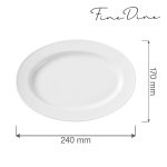 Farfurie ovala Bianco, 240x170 mm - Image 2