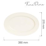 Farfurie ovală Fine DIne, Crema 390x270 mm - Image 4