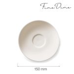 Farfurie pentru ceașcă pentru ceai și cafea Fine Dine, Crema, 150 mm - Image 2